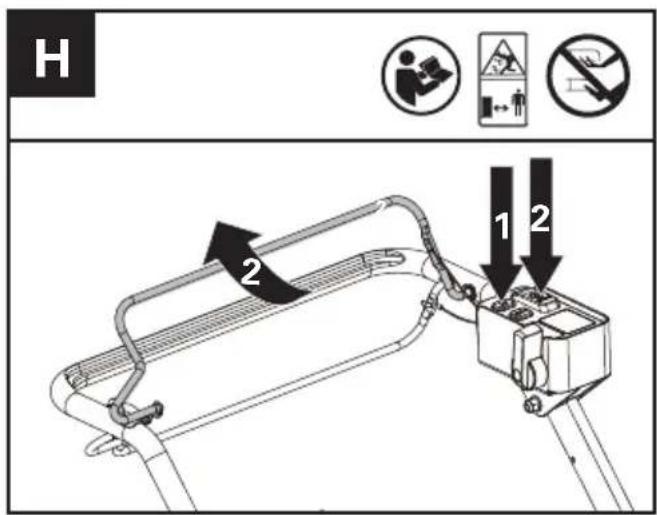 KRESS KC711.9 - Starte og stoppe plæneklipperen (Se Fig. H) - 2