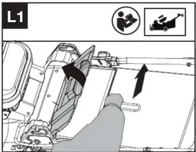 KRESS KC711.9 - Rimozione/svuotamento del sacco di raccolta dell'erba (vedere Fig. L1, L2) - 1