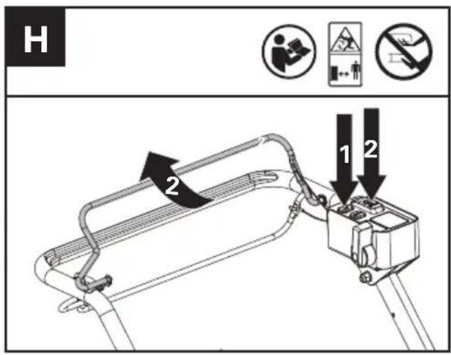 KRESS KC711.9 - Starte og stoppe gressklipperen (Se fig. H.) - 2
