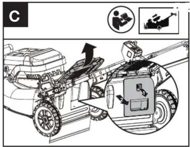 KRESS KC711.9 - Montagem do saco de recolha de relva no cortador de relva (Ver as Fig. C, D1, D2) - 1
