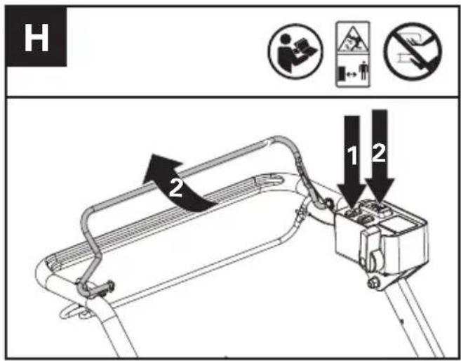 KRESS KC711.9 - Starta & stoppa gräsklipparen (se fig. H) - 2