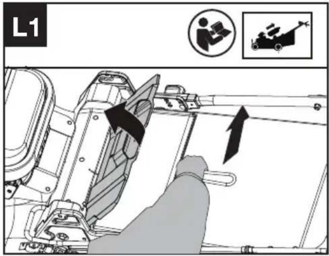 KRESS KC711.9 - Retrait et vidage du sac de collecte d'herbe (voir Fig. L1, L2) - 1