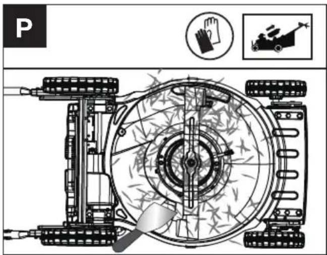 KRESS KC711.9 - Cleaning the deck and the blade area. (See Fig. P) - 1