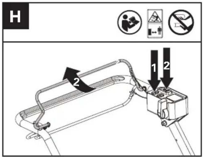 KRESS KC711.9 - Starten und Stoppen des Rasenmähers (siehe Abb. H) - 2