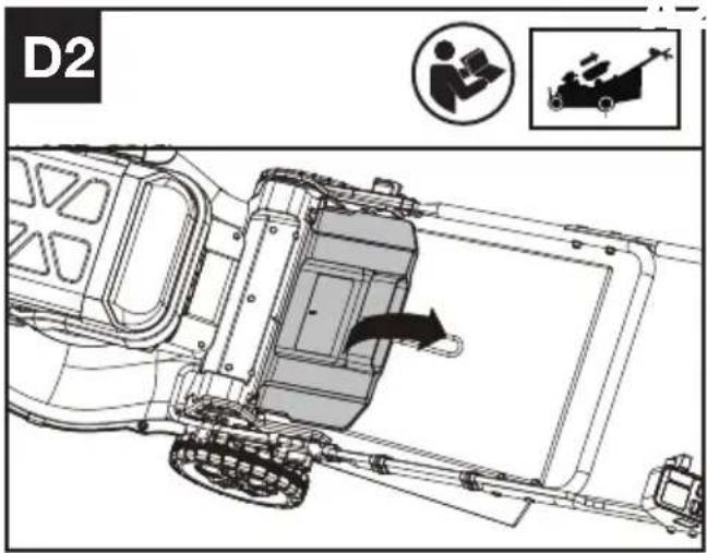 KRESS KC711.9 - Montering av gräsuppsamlingspåsen på gräsklipparen (se fig. C, D1, D2) - 3
