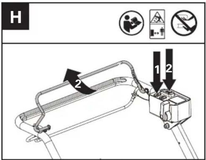 KRESS KC711.9 - Avvio e arresto del tosaerba (vedere fig. H) - 1