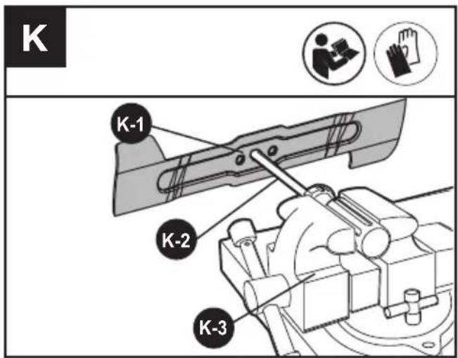 KRESS KG745.9 - EQUILIBRATURA DELLA LAMA (Vedi Fig. K) - 1
