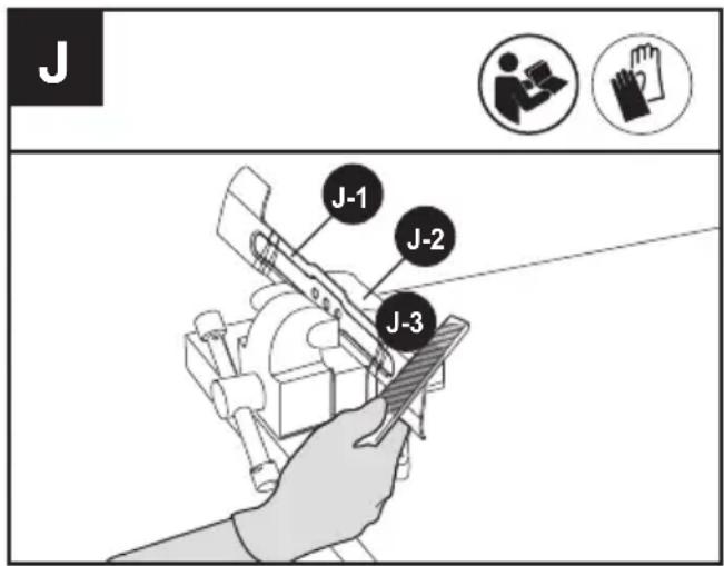 KRESS KG745.9 - POUR AFFUTER LA LAME DANS UN ÉTAU (Voir Fig. J) - 1