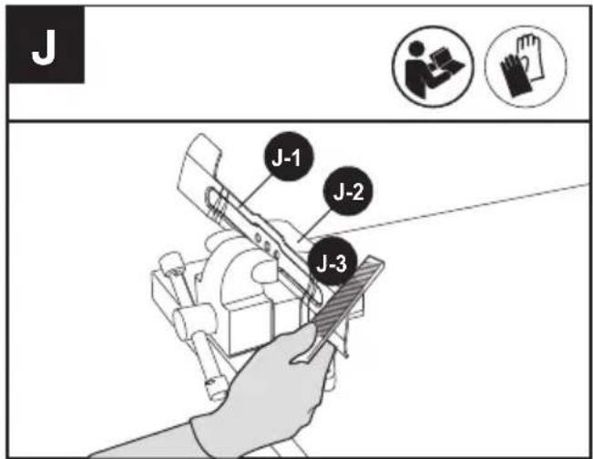 KRESS KG745.9 - TO SHARPEN BLADE IN A VISE (SEE Fig. J) - 1