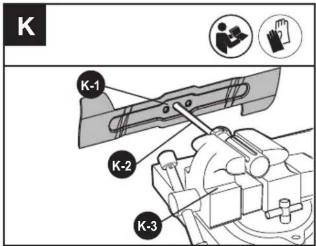 KRESS KG745.9 - AFVEJNING AF KNIVEN (Se Fig. K) - 1
