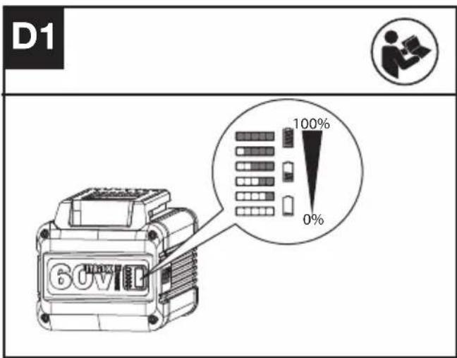 KRESS KG161.9 - Vérification de l'etat de charge de la batterie (Voir Fig. D1) - 1