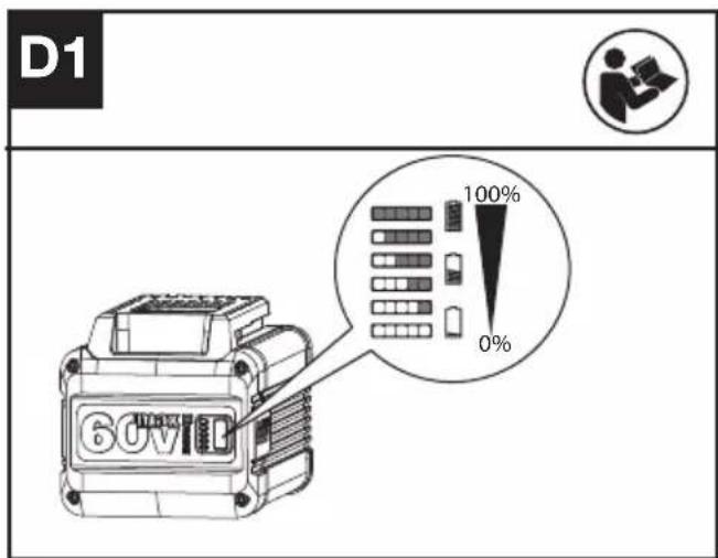 KRESS KG161.9 - Kontroll av batteriets laddningstillstand (Se Fig. D1) - 1