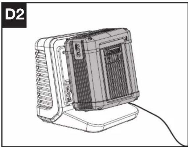 KRESS KG161.9 - Cargar la bateria (Ver Fig. D2) - 1