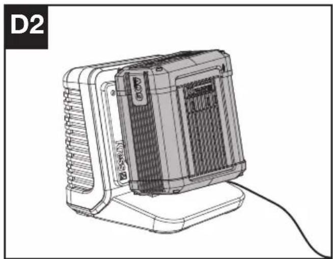 KRESS KG161.9 - Recharge du pack de batteries (Voir Fig. D2) - 1