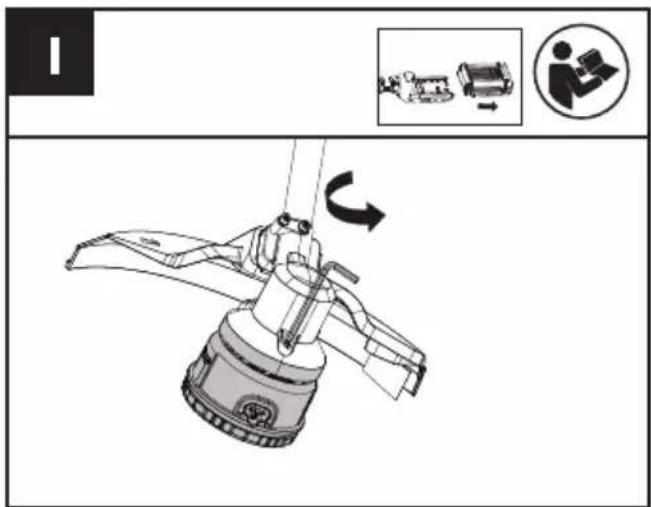 KRESS KG161.9 - Replacing the trimmer head (See Fig. I) - 2