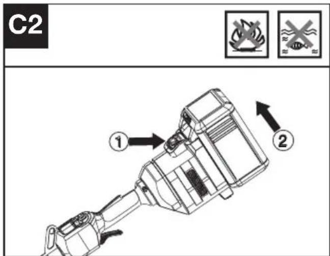 KRESS KC150.9 - Anbringen Und Entfernen Des Akkus (Siehe Abb. C1, C2) - 2