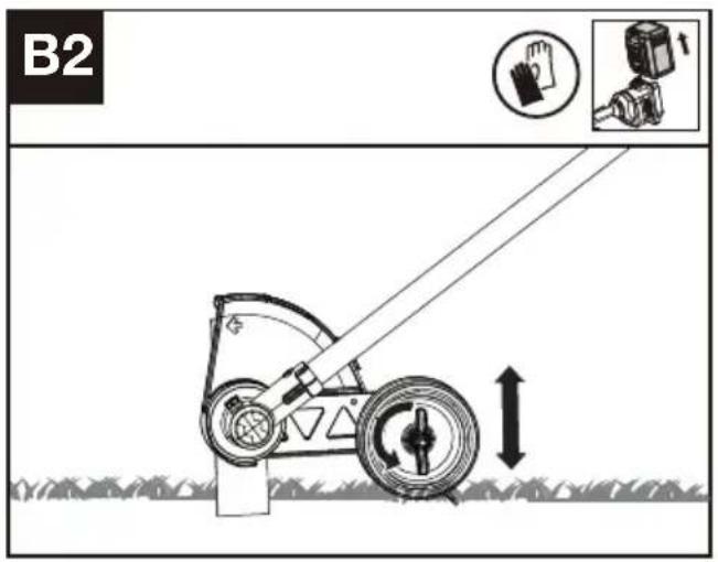 KRESS KC150.9 - Régler la profondeur de coupe (Voir Fig. B2,B3) - 1