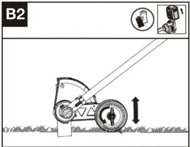 KRESS KC150.9 - Állítsa be a vágási magasságot (lásd az.B2,B3ábrát) - 1