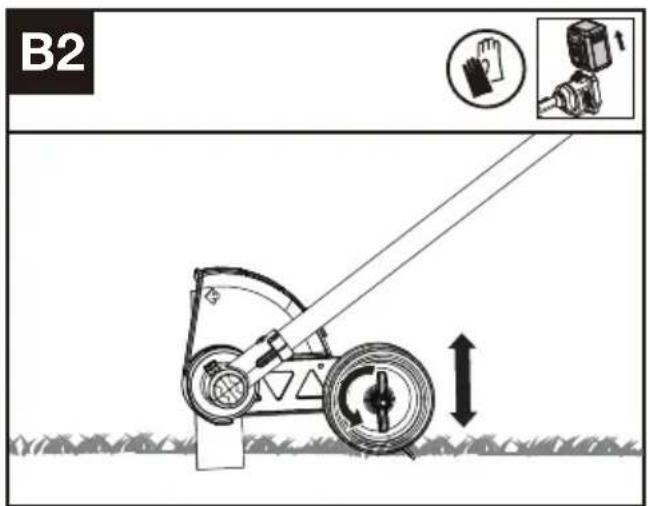 KRESS KC150.9 - Einstellen der Schnitthöhe (siehe Abb.B2,B3) - 1