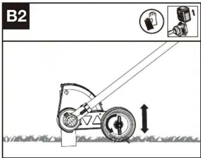 KRESS KC150.9 - Indstil klippehøjden (se fig.B2,B3) - 1