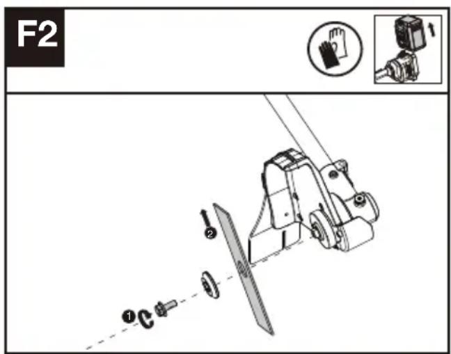 KRESS KC150.9 - Auswechseln der Klinge (Siehe Abb. F1, F2, F3) - 2