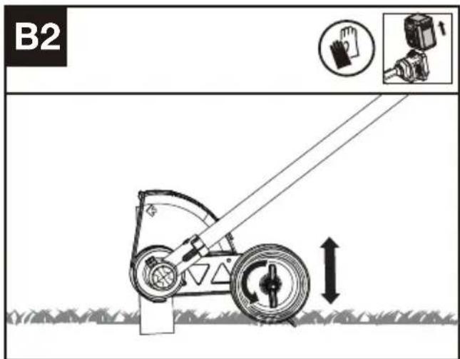 KRESS KC150.9 - Adjust the cutting height (See Fig.B2,B3) - 1