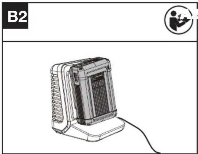KRESS KG262.9 - Charging the battery pack (See Fig. B2) - 1