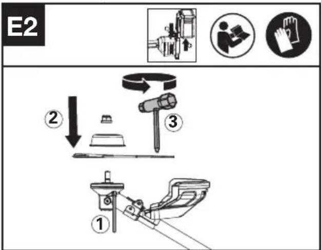KRESS KC170.9 - Montaje y desmontaje de la cuchilla de 3 dientes - 2