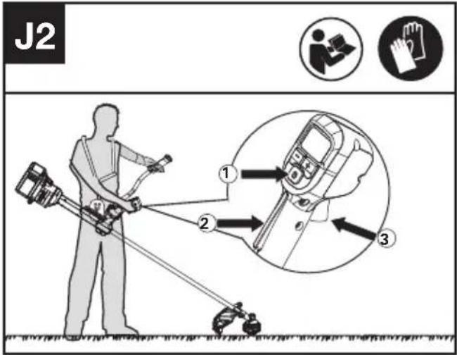 KRESS KC170.9 - Starting the brush cutter (See Fig. J1, J2) - 2