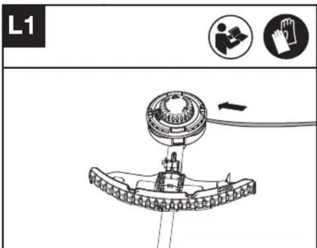 KRESS KC170.9 - Rebobinar el hilo (véase la Fig. L1, L2, L3) - 1