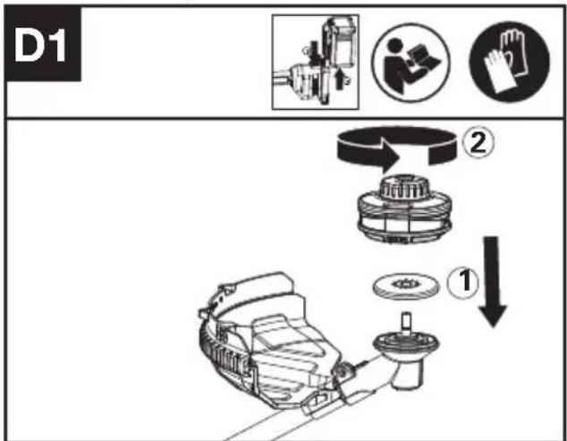 KRESS KC170.9 - Disassembly and assembly of the trimmer head - 1