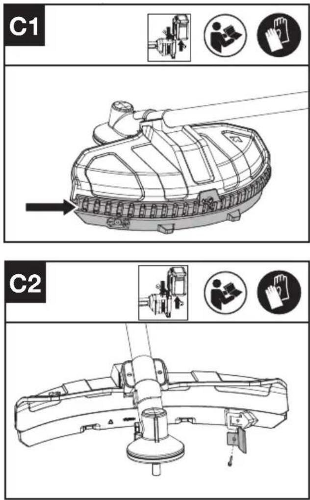KRESS KC170.9 - Démontage et montage de la jupe et de la lame de coupe-ligne - 1