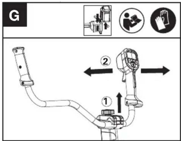 KRESS KC170.9 - Réglage de la poignée de type guidon (voir Fig. G) - 1