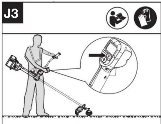 KRESS KC170.9 - Start af buskrydderen (se fig. J1, J2) - 3