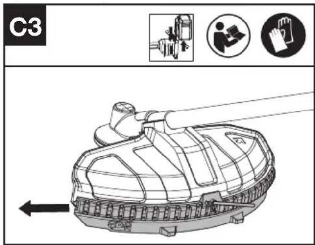 KRESS KC170.9 - Disassembly and assembly of the skirt and line-cutting blade - 2