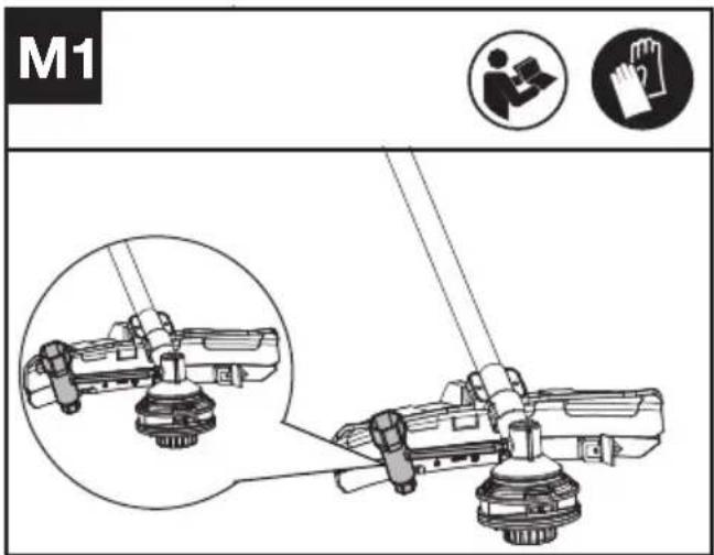 KRESS KC170.9 - Smörja växellådan (se Figur M1, M2) - 2