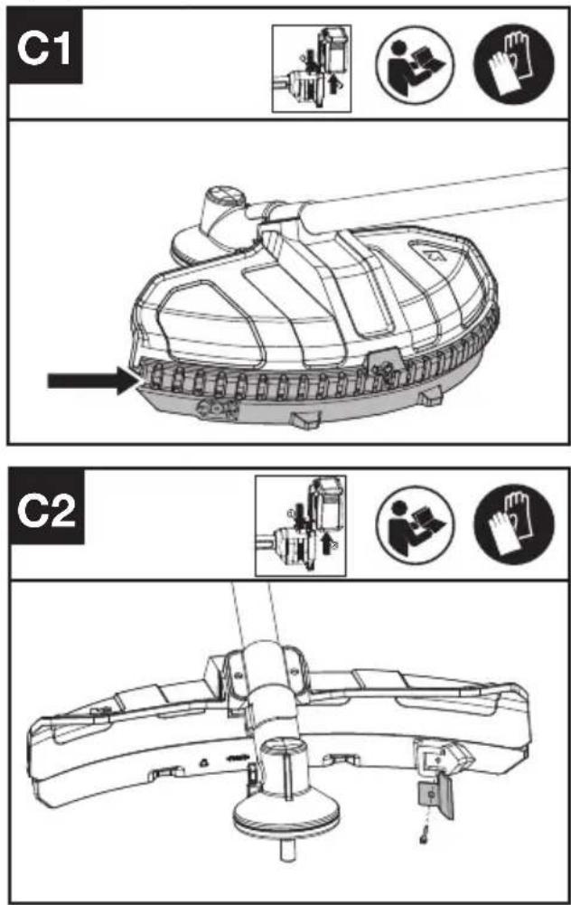 KRESS KC170.9 - Disassembly and assembly of the skirt and line-cutting blade - 1