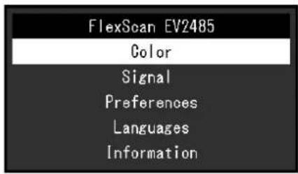 EIZO FlexScan EV2485 - Affichage du menu - 1