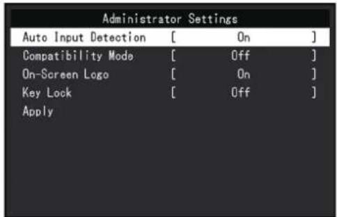 EIZO FlexScan S1934 - Fonctionnement de base du menu « Administrator Settings » - 2