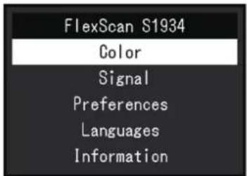 EIZO FlexScan S1934 - Fonctionnement de base du menu Réglage - 1