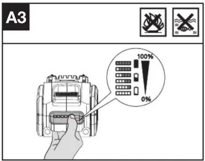 KRESS KG584 - Comprobación del nivel de carga de la batería (Ver Fig. A3) - 1