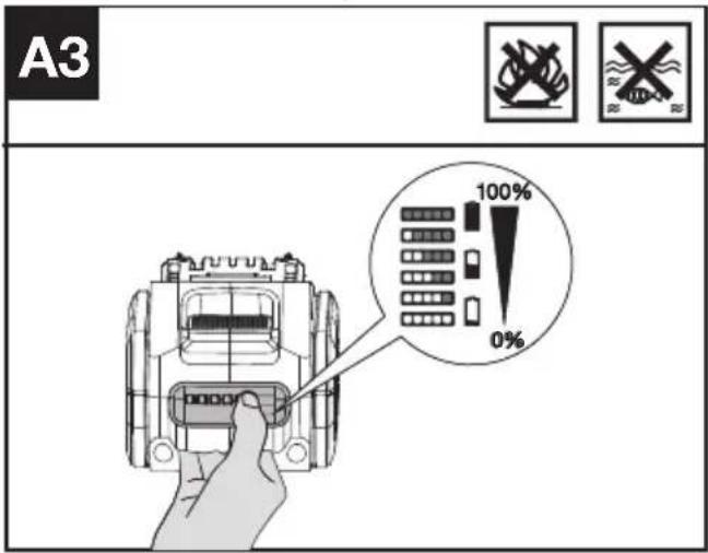 KRESS KG584 - Tjek af batteriniveauets tilstand (Se Fig. A3) - 1