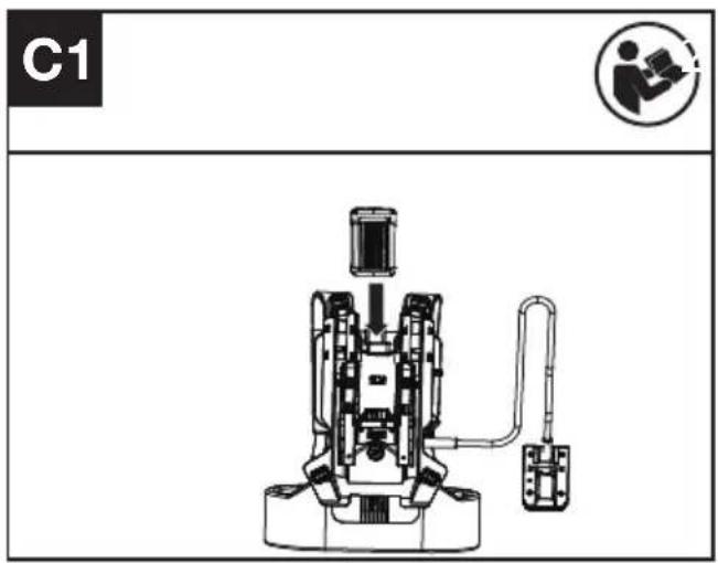 KRESS KC200.9 - De heggenschaar met het rugzakharnas verbinden (Zie Fig. C1,C2,C3) - 1