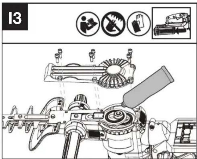 KRESS KC200.9 - Lubricación de la caja de engranajes (Véase la Fig. I2, I3) - 2