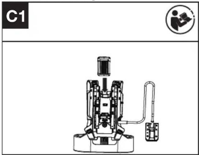 KRESS KC200.9 - Anschließen der Heckenschere an das Rucksack-Gurtzeug (siehe Abb. C1,C2,C3) - 1
