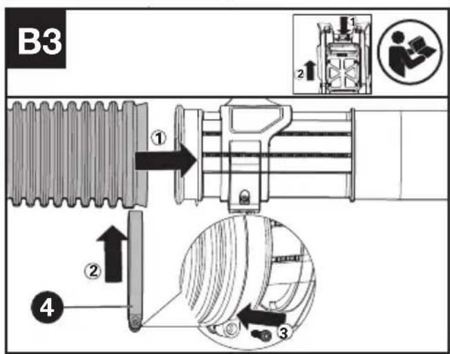 KRESS KC500.9 - Assembler le tube de la souffleuse - 3