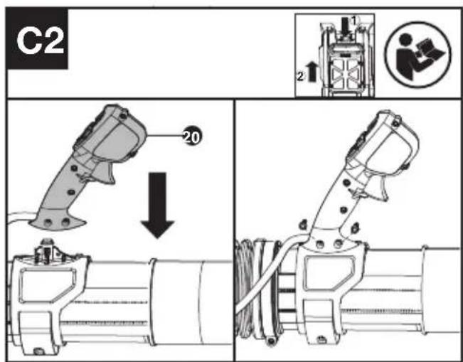 KRESS KC500.9 - Assembler le tube de la souffleuse - 6