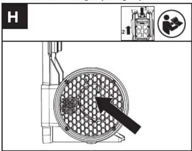KRESS KC500.9 - Kontroller luftindtaget (se fig. H) - 1