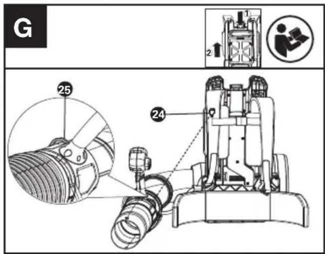 KRESS KC500.9 - Installare/rimuovere la batteria (VEDERE FIG. D1 D2) - 6
