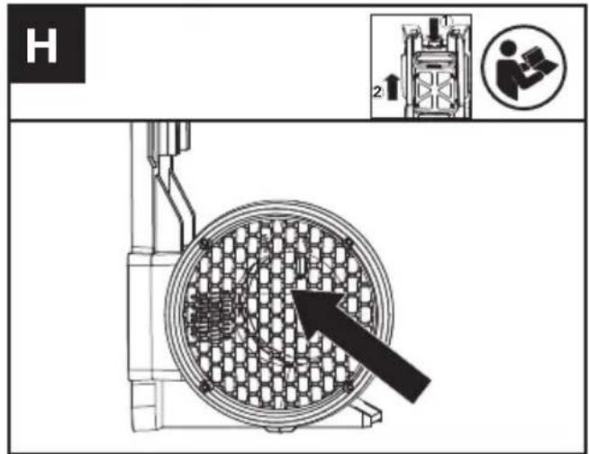 KRESS KC500.9 - Installare/rimuovere la batteria (VEDERE FIG. D1 D2) - 7